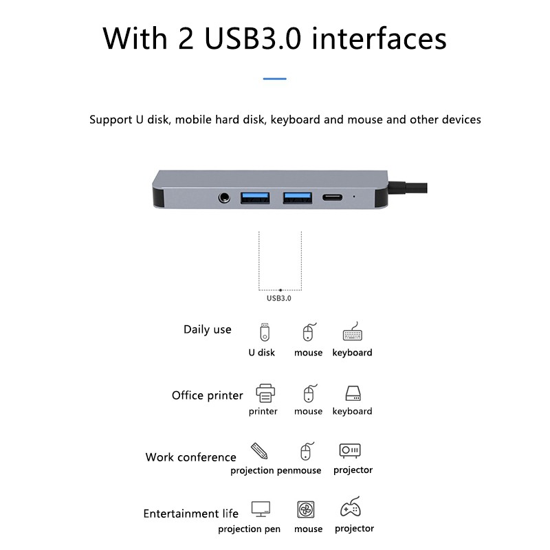 Đế Sạc Byl-2009 Type-C Sang Usb 3.0x2 + Pd + 3.5mm Cho Pc | BigBuy360 - bigbuy360.vn