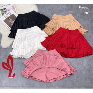 chân váy 2 tầng dập ly xoè