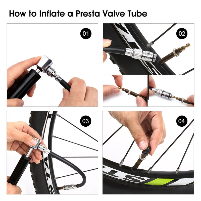 QQ Ống Bơm Xe Đạp Nhỏ Gọn Giảm Xóc Bằng Tay