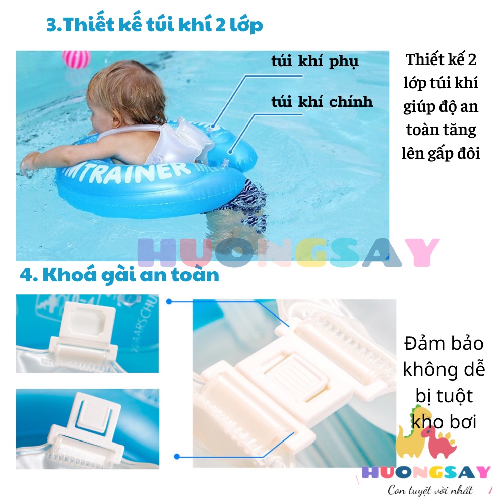 PHAO TẬP BƠI PHAO CHỐNG LẬT SWIMTRAINER cho bé 8-18kg
