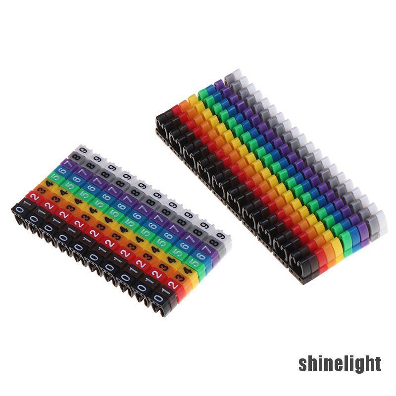 [shinelight] Cable Markers Colourful C-Type Marker Number Tag Label For Wire 1.5/2.5/4/ 6mm²