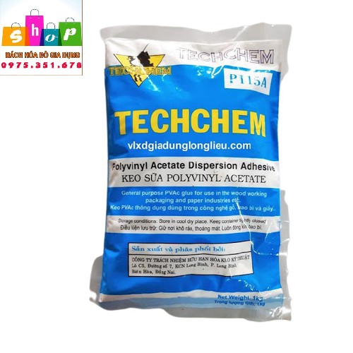 Keo sữa Techchem chuyên dụng trong làm mộc-Keo dán tổng hợp PVA-Giadung24h