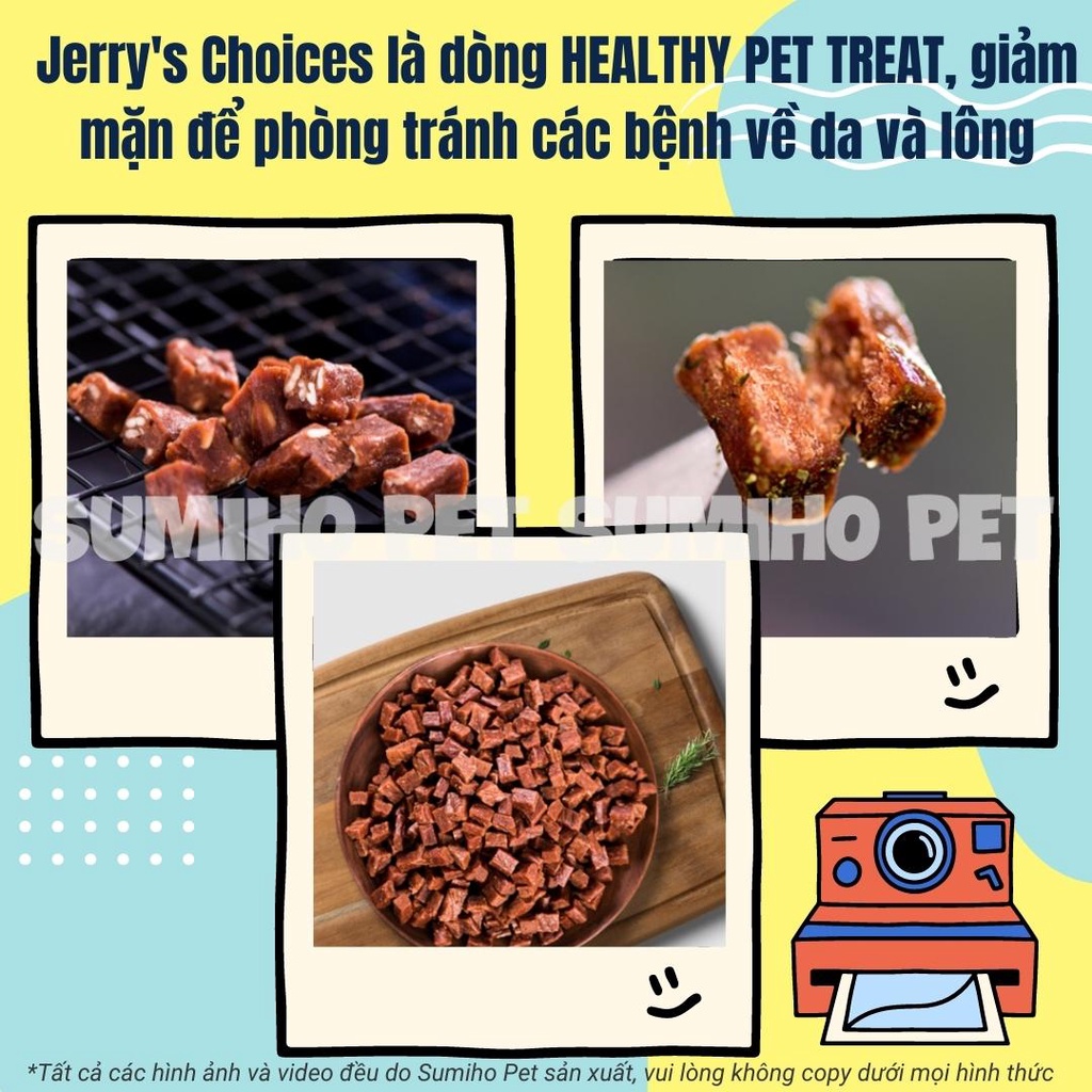 Bánh thưởng cho chó Jerry's Choices (Bò cuộn lòng đỏ nướng) 100gr/túi