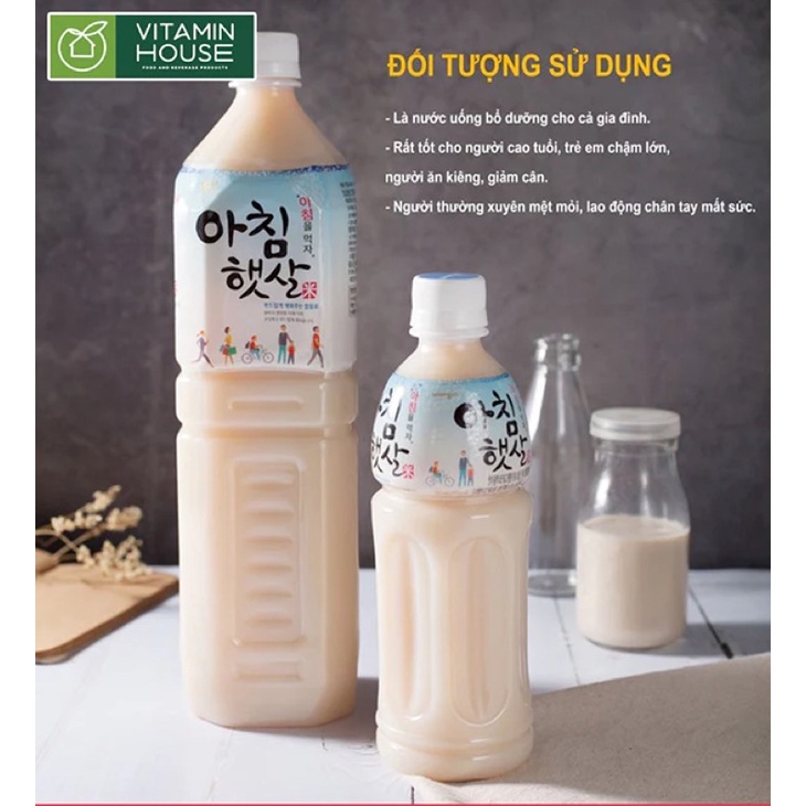 Sữa gạo Nước gạo rang Hàn Quốc Woongjin chai 500ml