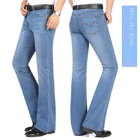 Quần jean ống loe lưng vừa thời trang mùa hè phong cách Hàn Quốc cho nam