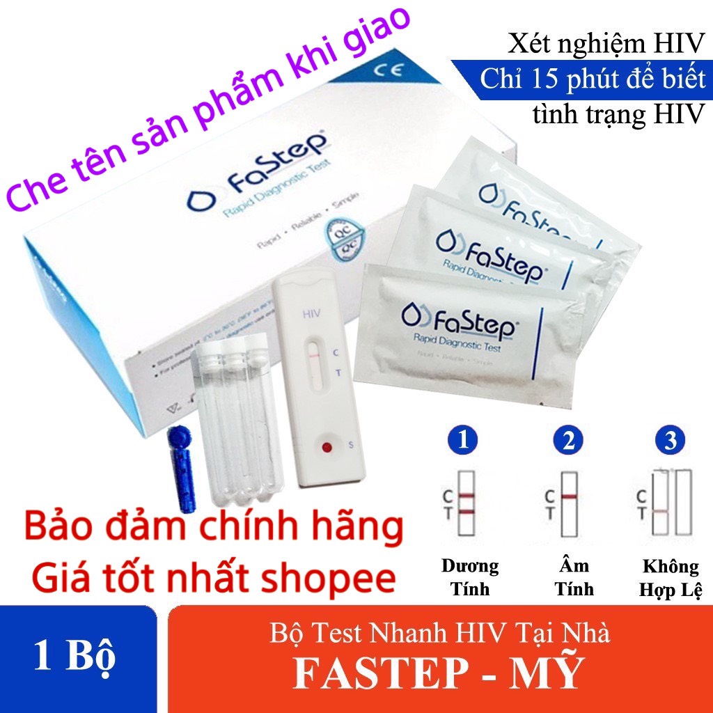 [CÓ HỎA TỐC, CHE TÊN SẢN PHẨM] Que thử nhanh HIV tại nhà Fastep USA kết quả chính xác đến 99%