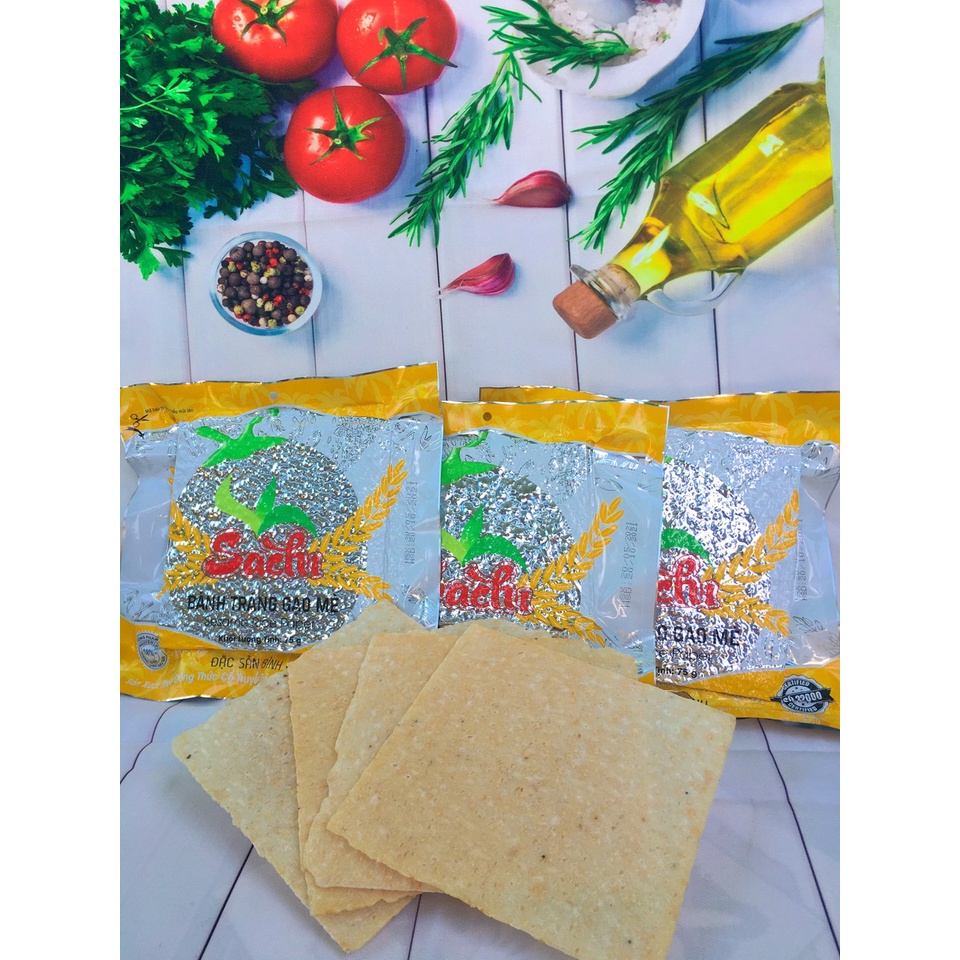 Bánh Tráng Gạo Mè Nướng Sẵn Sachi 🌟Thùng 50 Gói Loại 75Gram🌟Bánh Tráng Sachi🌟