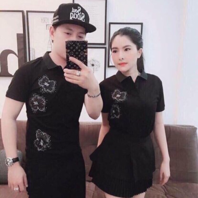 Áo thun có cổ xuất khẩu cho cả nam và nữ .