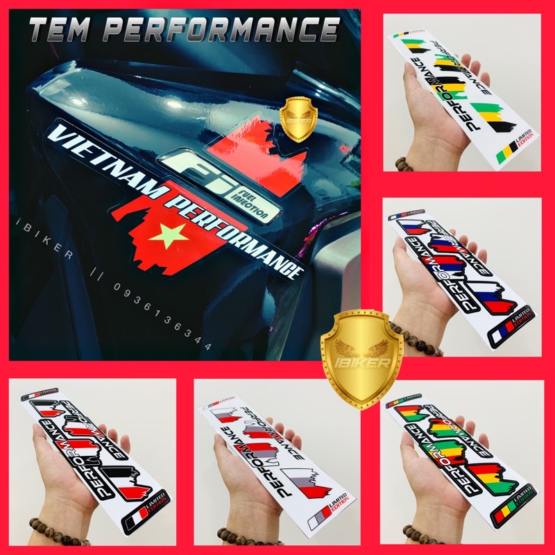 Tem decal logo sticker Việt Nam Performance Limited Edition cao cấp decal chính hãng