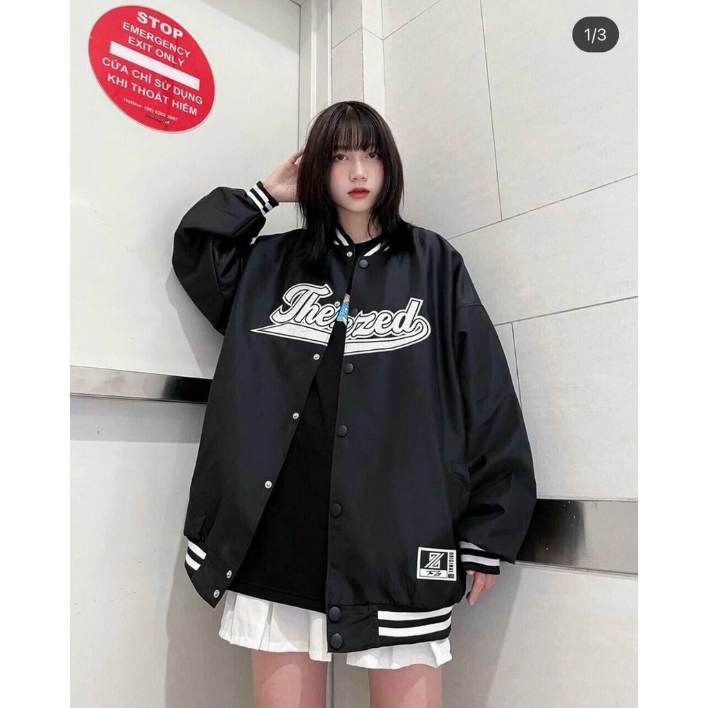 Áo khoác nam nữ bomber Thee Zed unisex hàng hai lớp phong cách Hàn Quốc | BigBuy360 - bigbuy360.vn