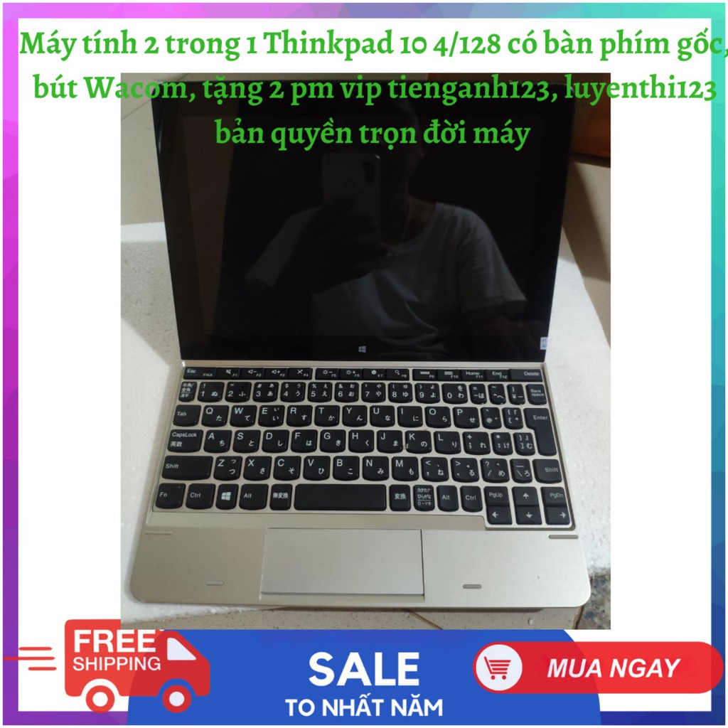 Máy tính 2 in 1 Lenovo Thinkpad có bàn phím gốc và bút wacom 4/128 win education, tặng 2 pm vip tienganh123, luyenthi123