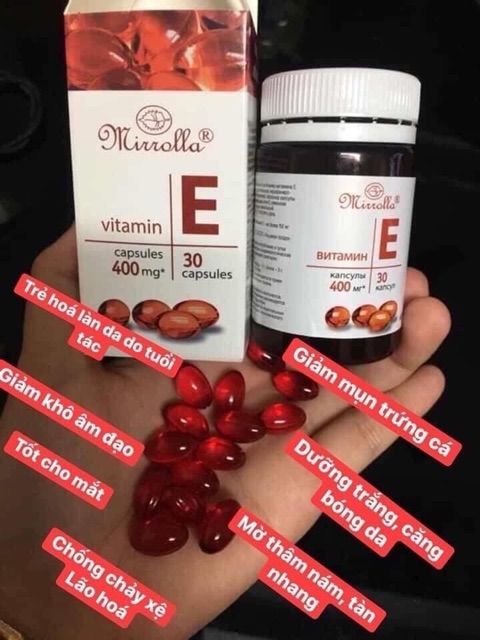 Vitamin E đỏ 400mg  mirrolla Nga