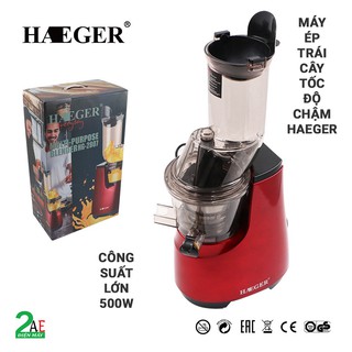 Máy ép trái cây chậm Haeger 500W, công suất lớn, ép nguyên trái