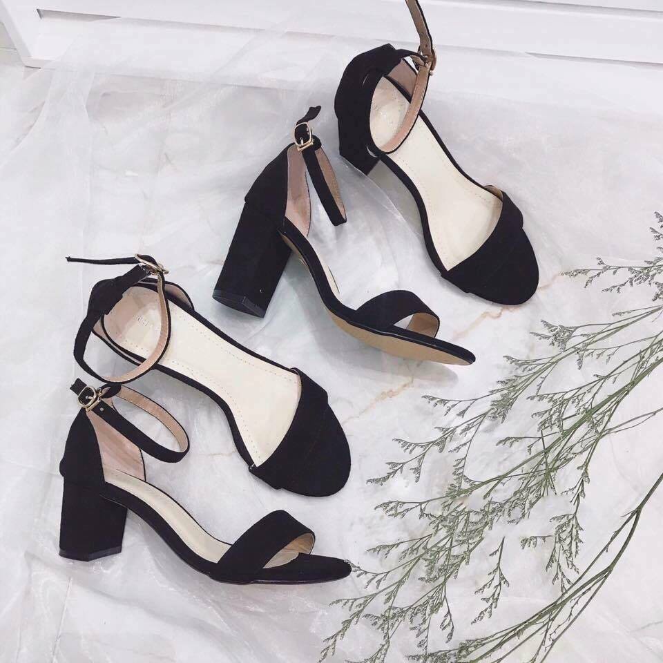 Giày sandal cao gót MYS quai ngang DA  5p