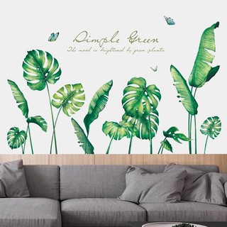 decal dán tường cao cấp cây lá xanh