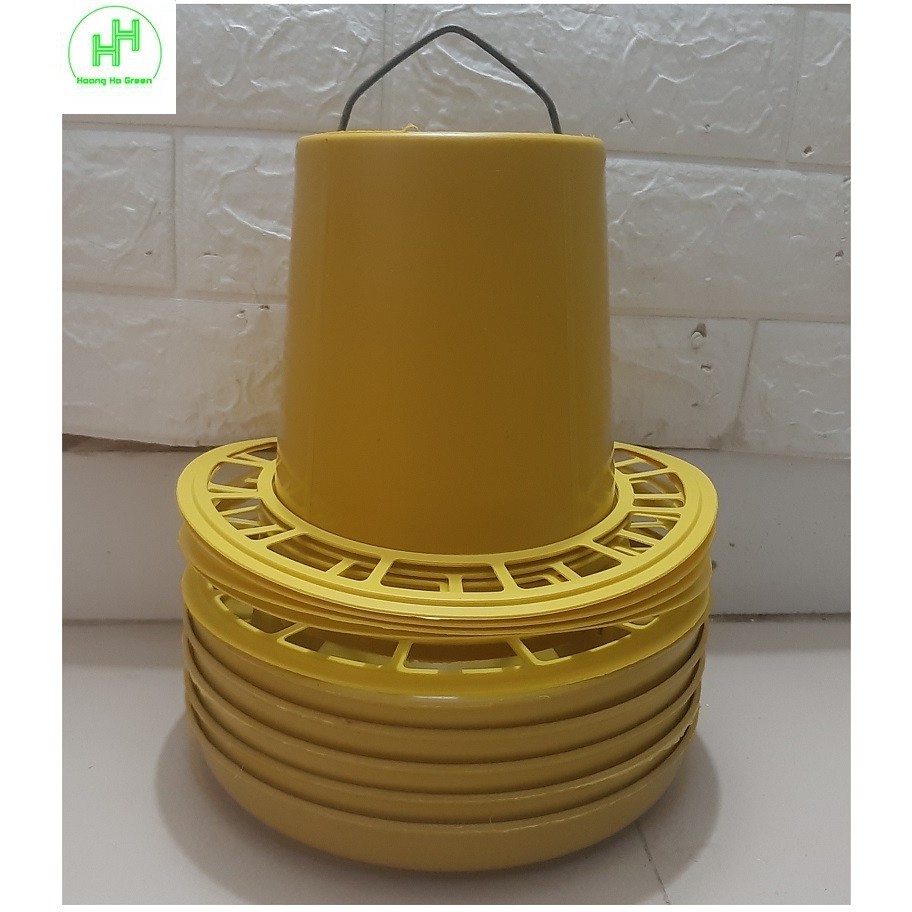 5 Máng ăn trung liền vành LR Số 2 Cho Gia Cầm (Gà, Vịt, Ngan, Ngỗng, Chim....) Chia ô, Kích Thước 22,22,18Cm