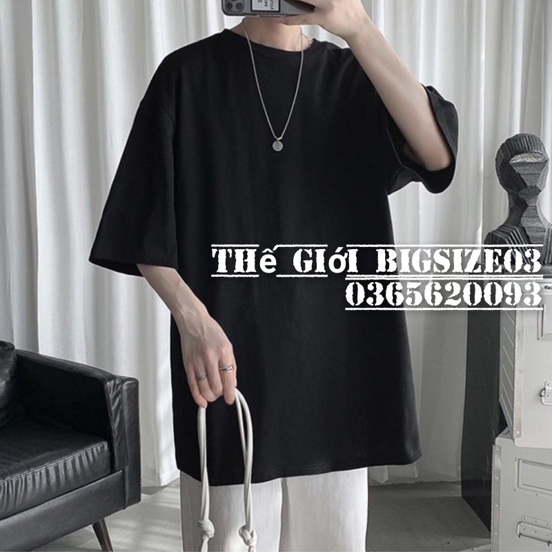 Áo thun cotton form rộng unisex nam nữ 40kg - 100kg