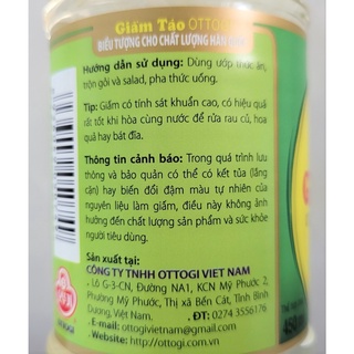 OTTOGI [Chai 450ml] GIẤM TÁO [VN] Apple Vinegar