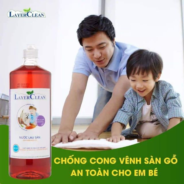 Nước lau sàn hữu cơ Layer Clean hương quế 5l