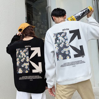 Áo sweater off white hoa cúc GD unisex 01thoitrang