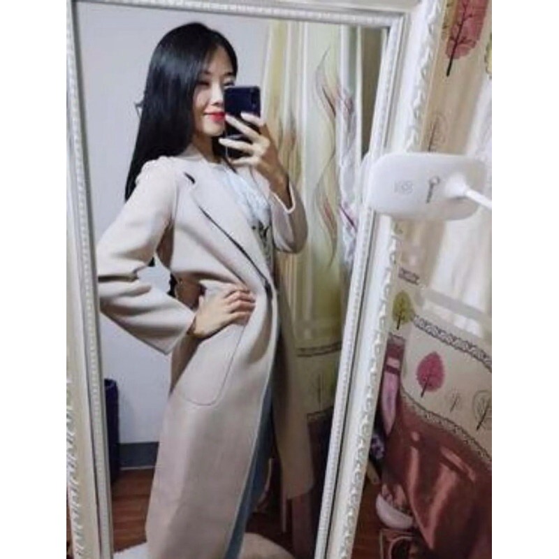 Áo dạ nữ dáng dài phong cách hàn quốc thời trang thu đông quảng châu