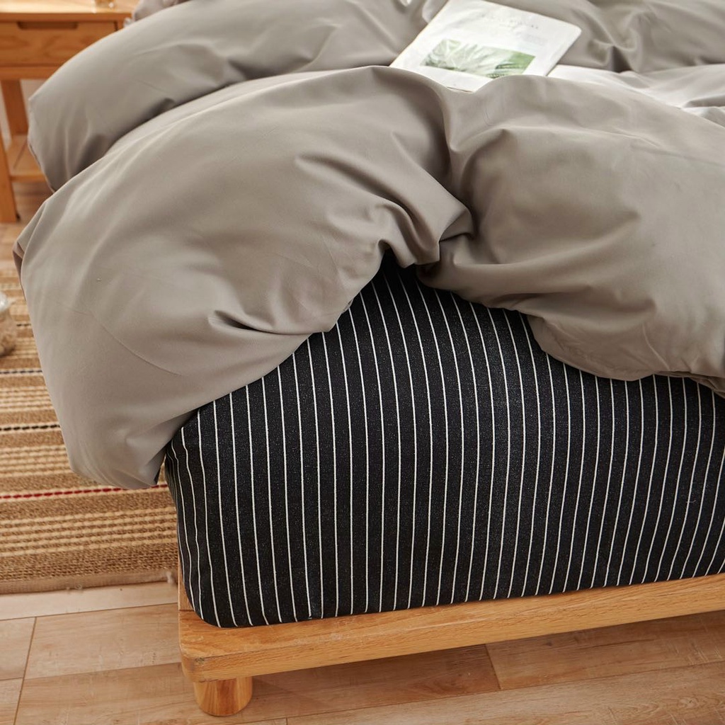 Sét Chăn Ga và Vỏ Gối Cotton Tici Mix Kẻ Mới (Sản phẩm không kèm ruột)