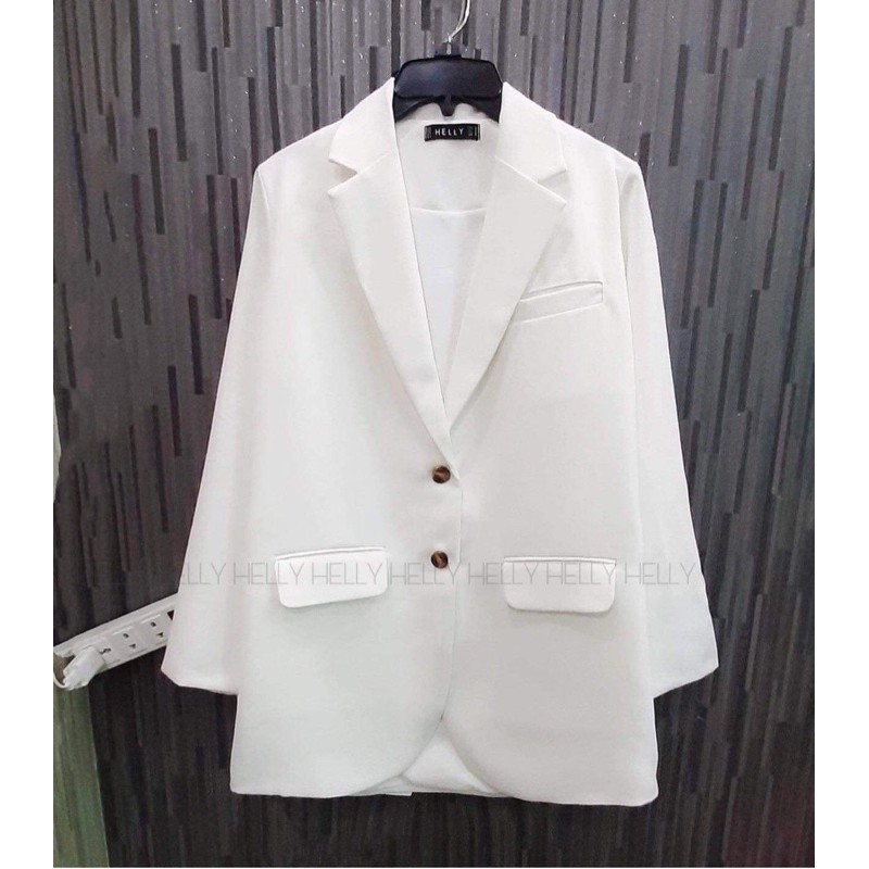 BLAZER NỮ FORM SUÔNG 2 LỚP HỒNG | TRẮNG | NÂU | HELLY SHOP | BigBuy360 - bigbuy360.vn