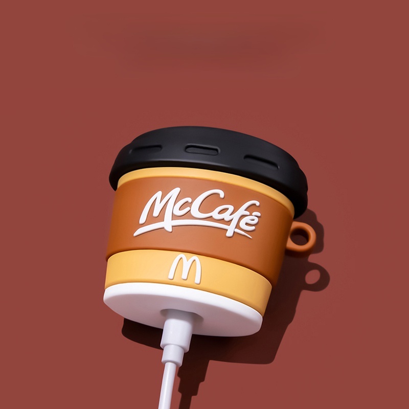 Vỏ Bảo Vệ Hộp Sạc Tai Nghe airpod 2 3 pro Bằng Silicon Mềm Hình Cốc Cà Phê Mcdonald'S Thế Hệ Thứ Hai