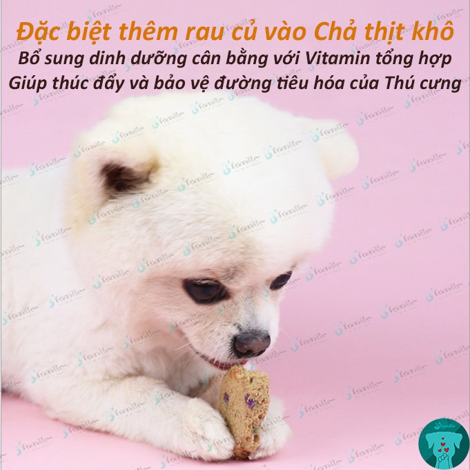 [GIÀU ĐẠM]Thức Ăn Khô Cho Chó Mèo JFamille, Bánh Chả Thịt Trứng 5 Vị, Snack Dinh Dưỡng Cân Bằng.JF115