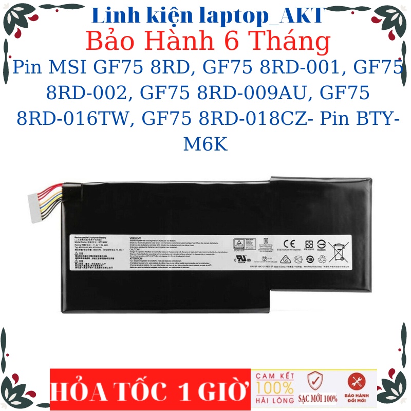 Pin laptop MSI GF75 8RD, GF75 8RD-001, GF75 8RD-002, GF75 8RD-009AU, GF75 8RD-016TW, GF75 8RD-018CZ-
