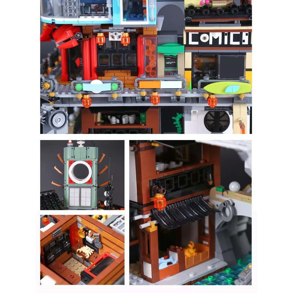 Đồ chơi Lắp ghép Mô hình Masters of Spinjitzus Building 4953pcs 06066 TRỤ TÂM TRỤ SỞ NINJA