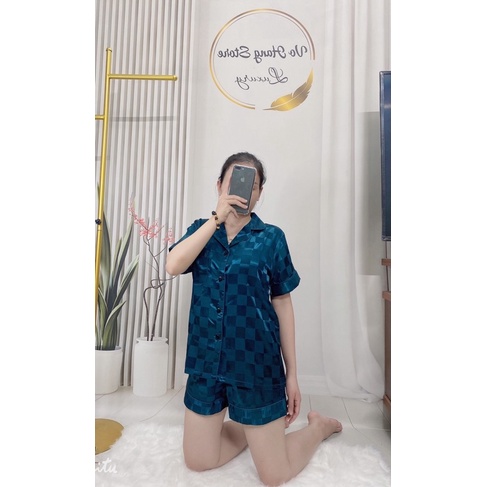 Đồ bộ ngủ Pyjama lụa Satin cao cấp tay ngắn quần ngắn basic | BigBuy360 - bigbuy360.vn