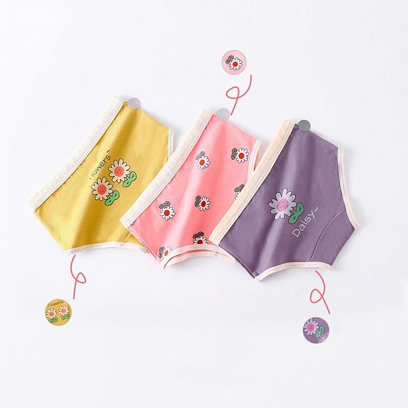 Bộ 3 Quần Lót boxer In Họa Tiết Gấu Hoạt Hình Đáng Yêu Dành Cho Bé Gái
