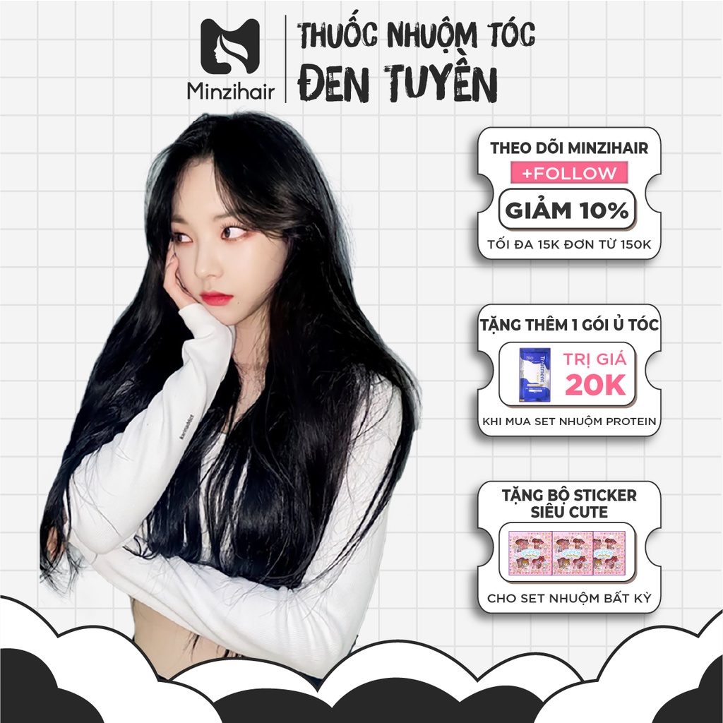 NHUỘM ĐEN | Thuốc Nhuộm Tóc Đen Tuyền - Nhuộm Đen & Phủ Bạc Từ Mọi Nền Tóc | MINZIHAIR HN