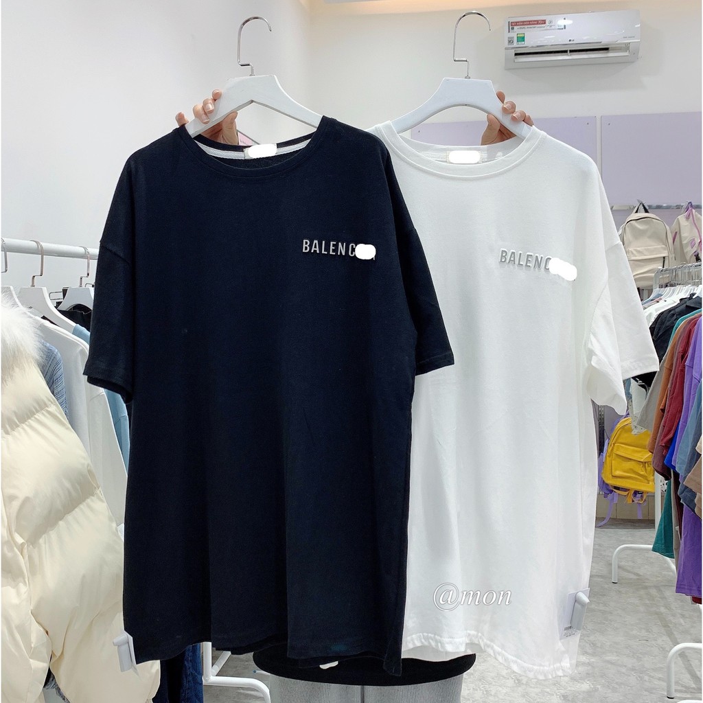 2101317 Áo phông nữ tay lỡ màu pastel chất cotton mịn mát form vừa hình in nổi