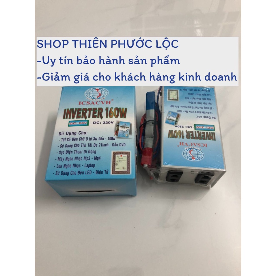 BỘ ĐẢO ĐIỆN BÌNH ẮC QUY 24V RA 220V -160W-XE TẢI HOẶC PHƯƠNG TIỆN CÓ 2 BÌNH 12V
