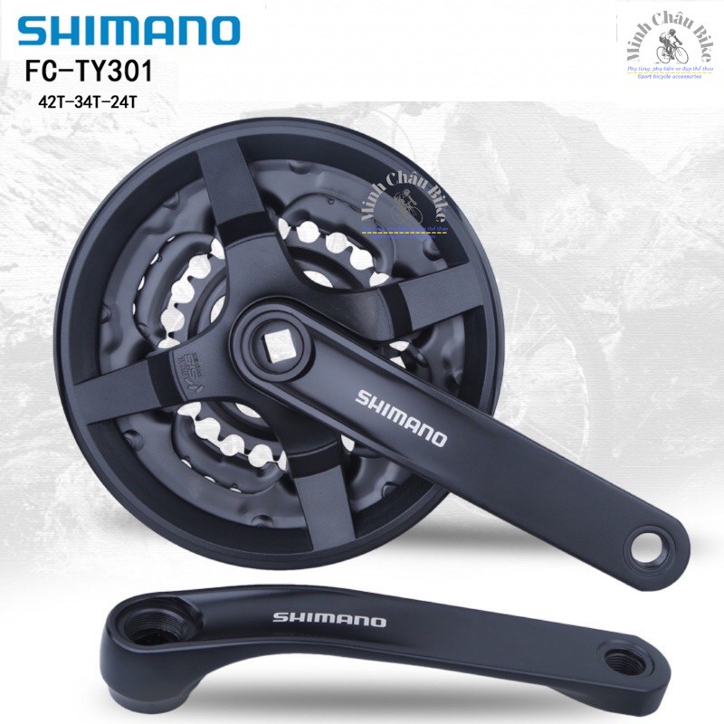 Đùi đĩa xe đạp Shimano FC - TY301 (24-34-42) 170L (Chính hãng)