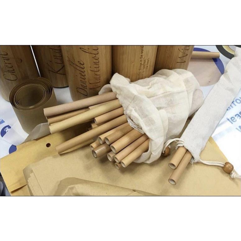 Ống hút tre HealHomes chiều dài 21cm dùng cho nhà hàng, khách sạn, quà tặng doanh nghiệp sang trọng cao cấp/ loại 4