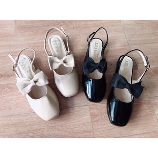 Sandal bệt da bóng nơ thỏ