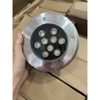 Đèn LED Âm Đất 9w Sân Vườn Ngoài Trời Ánh Sáng Vàng Nhạt  Điện 220