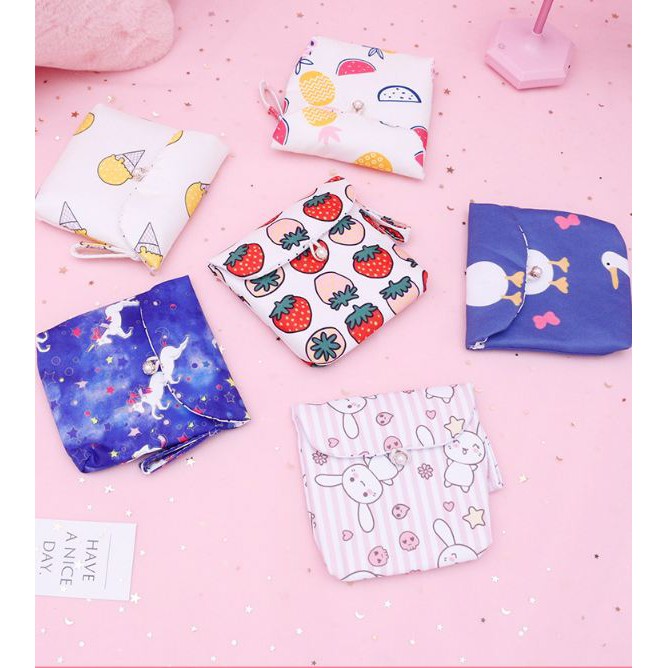 Túi ví mini đựng đồ bỏ túi PINK002  Pink Xinh Decor túi chống thấm đựng đồ cá nhân con gái màu hồng
