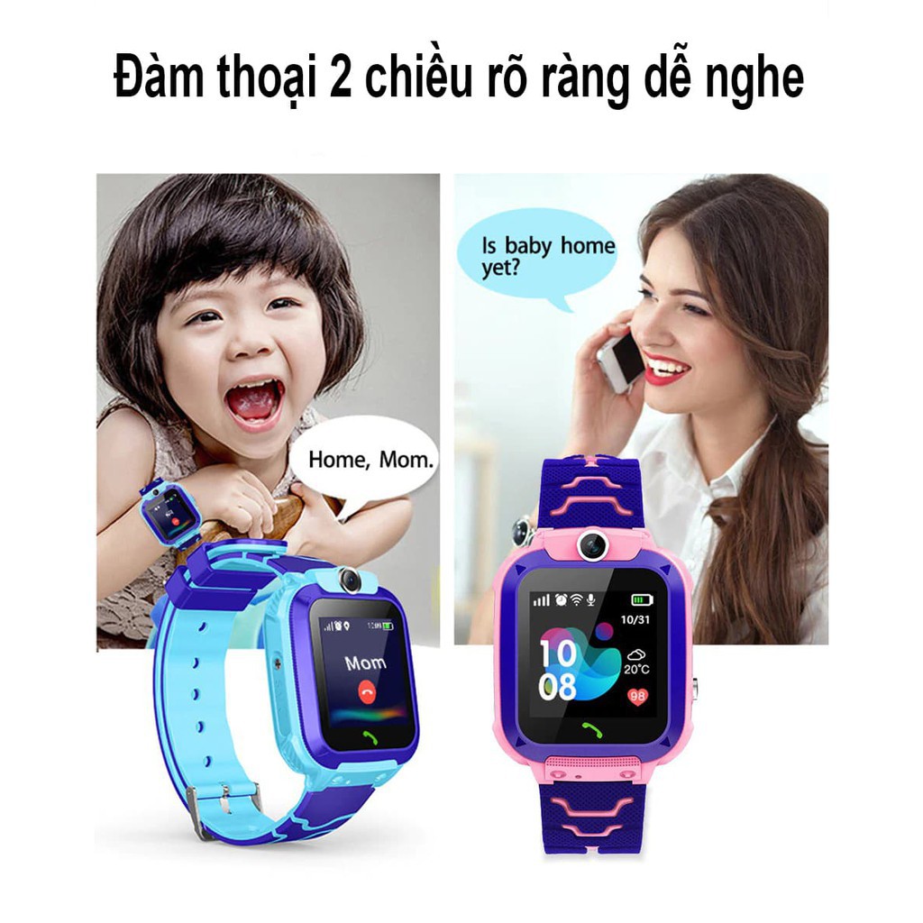 Đồng Hồ Định Vị Trẻ Em Q12 Gắn Sim Nghe Gọi Chống Nước - Đồng Hồ Lắp Sim Nghe Gọi Trẻ Em