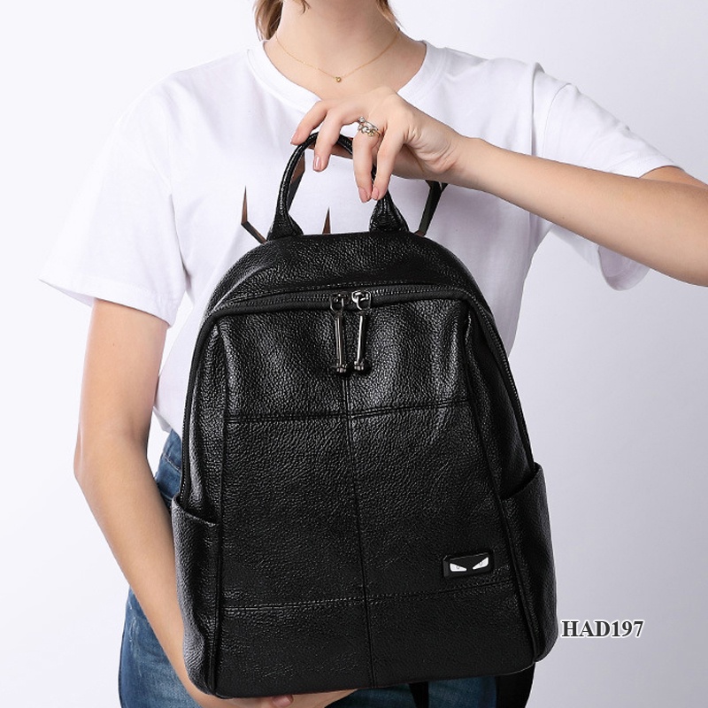 Samdo: Balo kiêm túi xách nữ da thật cao cấp  - Chính hãng Huada - Thời trang Hàn Quốc phù hợp đi chơi đi làm HAD197