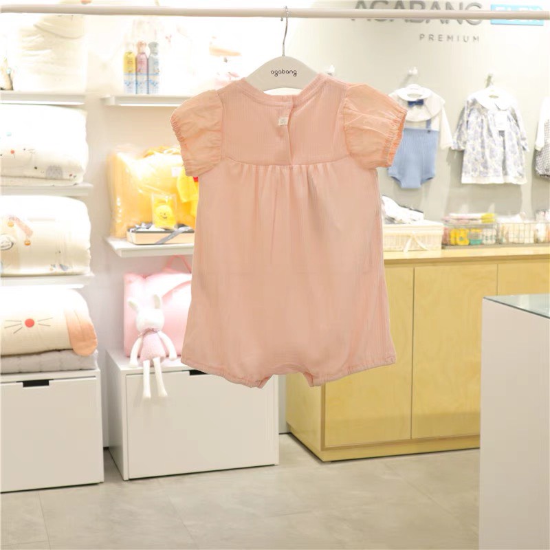 Body cộc Agabang hồng thêu ngực +băng đô dễ thương Nga Fish B8D2