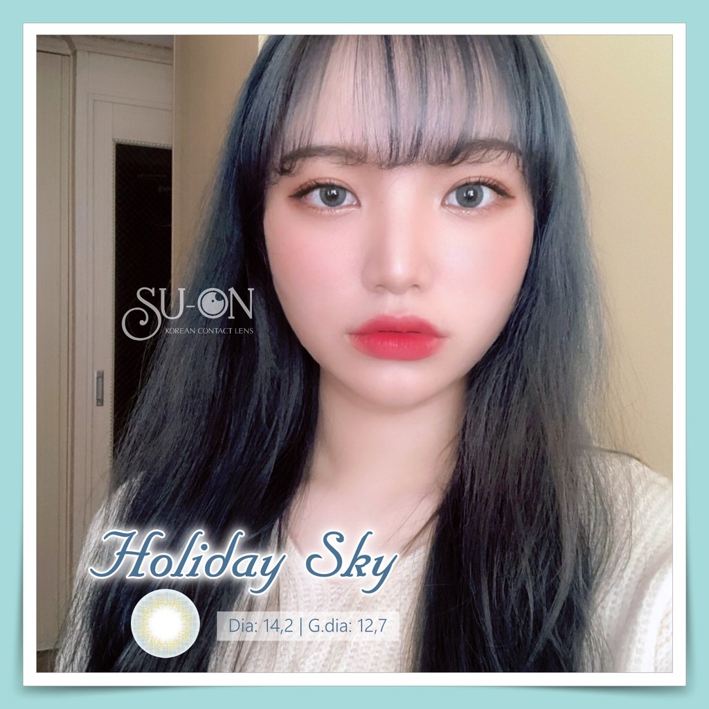 {Lens 1 tháng} Kính áp tròng HOLIDAY SKY+ tặng bộ dụng cụ mini