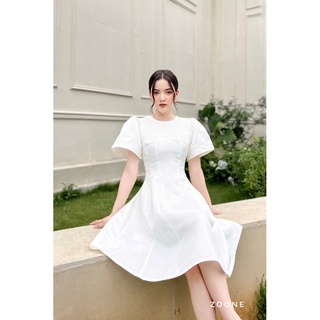 Váy taffa phối cổ kim sa