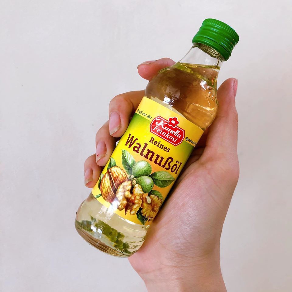 [Date mới] Dầu óc chó Kunella, Đức 100ml - Dầu ăn dặm cho bé 6 tháng// Dầu hạt Macca nguyên chất Kunella Đức 100ml