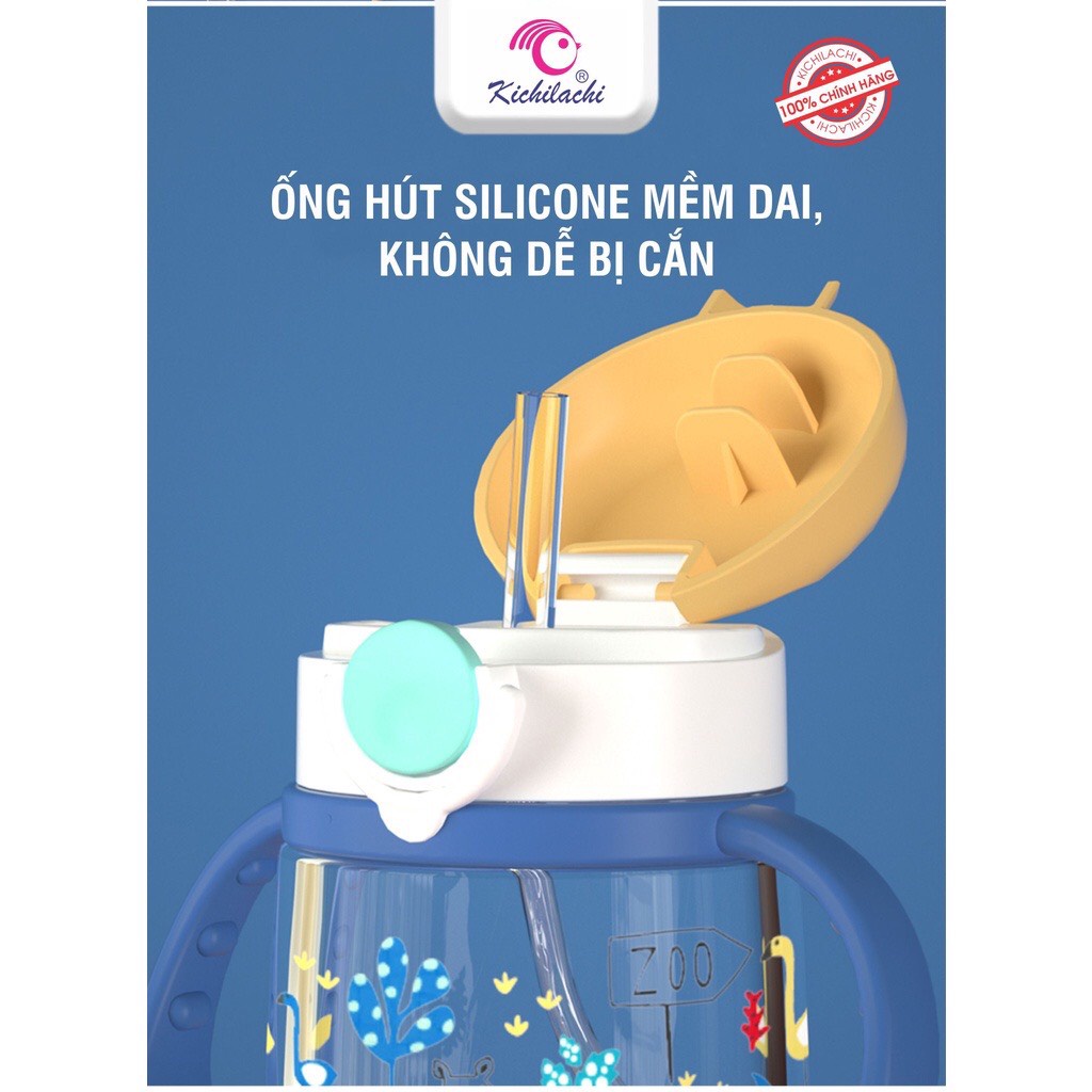 Bình tập uống chống sặc cho bé Kichilachi 220ML - 350ML có ống hút mẫu mới
