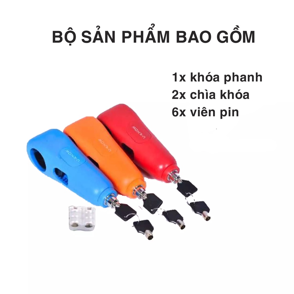 Ổ khóa chống trộm xe máy, khóa tay ga kết hợp tay phanh, khóa thắng xe gắn máy, còi báo động chống phá khóa, Giadungbpm