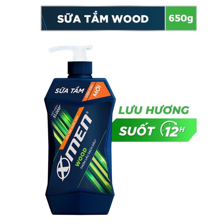 SỮA TẮM NƯỚC HOA XMEN 650G WOOD/ WATER/ FIRE